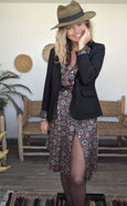 Luxury Silk Medina Shirt Dress/Kimono - Black Batik