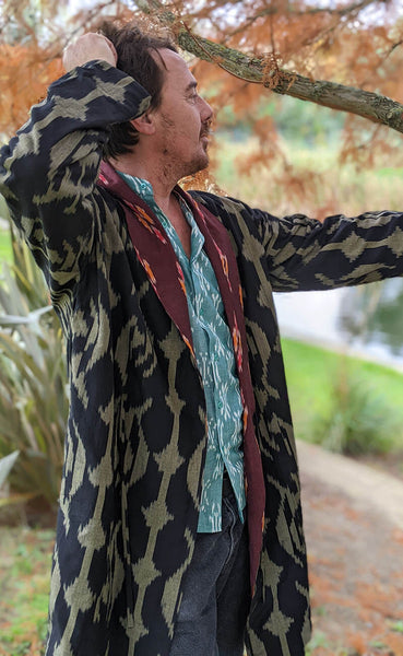 Salamanda & Port Ikat Organic Cotton Mens Kimono Coat