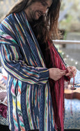 Smallworld Colourful Reversible Kimono Coat Robe