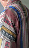Zeus Stripe Organic Cotton Mens Dressing Gown Kimono
