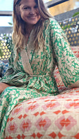Green Mamba Long Kimono Dressing Gown