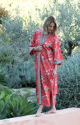 Parisian Rouge Organic Cotton Kimono, Slipper & Eye Mask Set