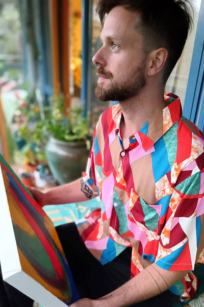 Stained Glass Carnival Short Sleeve Shirt