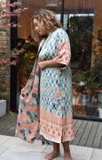 Kyoto/Tunisia Reversible Organic Bamboo Silk Kimono Dressing Gown