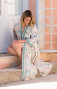 Chantilly Cream Organic Cotton Long Kimono Dressing Gown