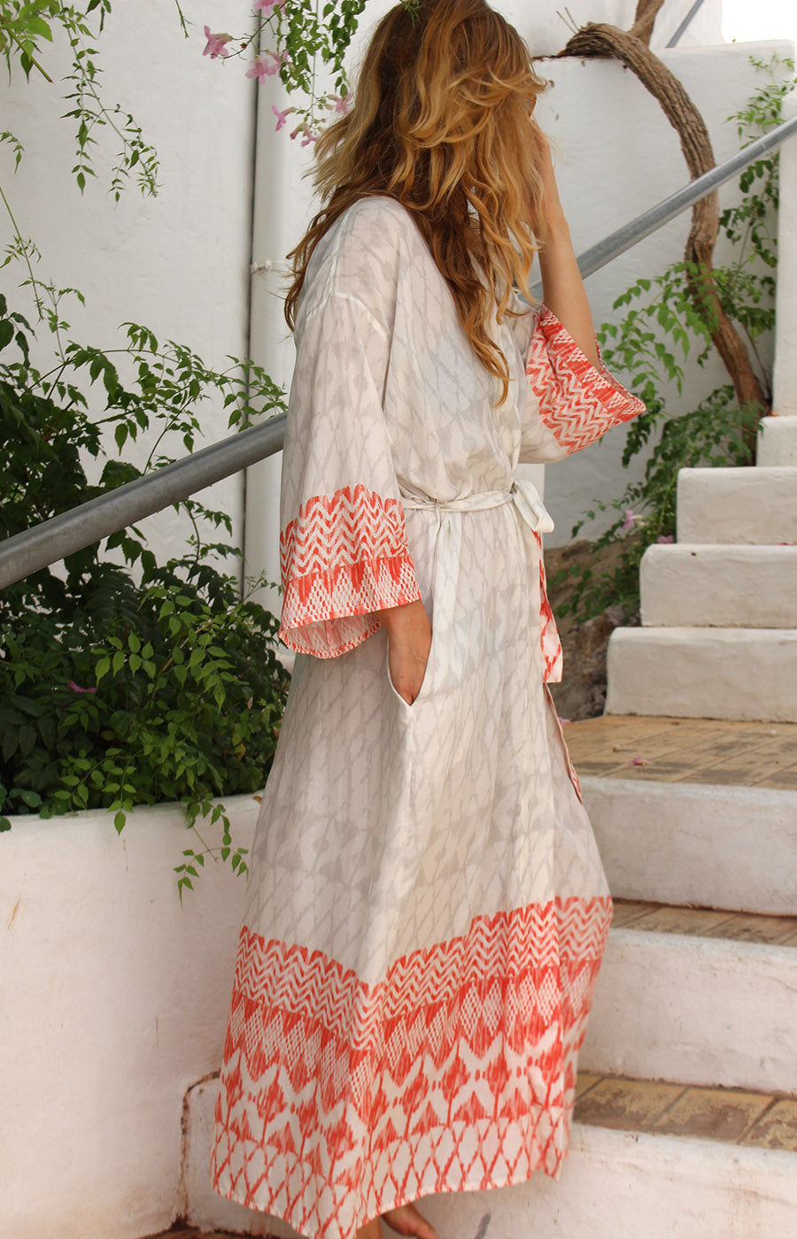 Pearl & Flame Bridal Long Kimono Dressing Gown
