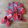 Parisian Rouge Organic Cotton Kimono, Slipper & Eye Mask Set